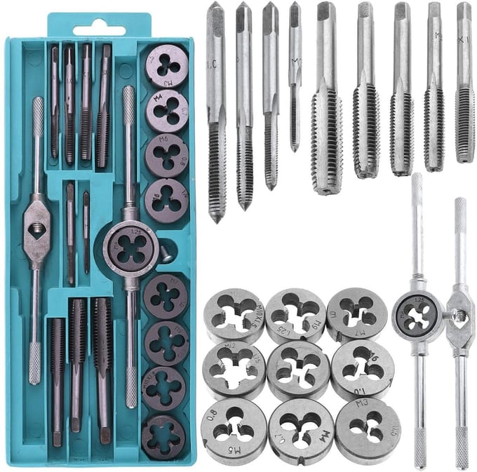 Dailygoods- Schroefdraadsnijders Set 20-delig - Schroefboor