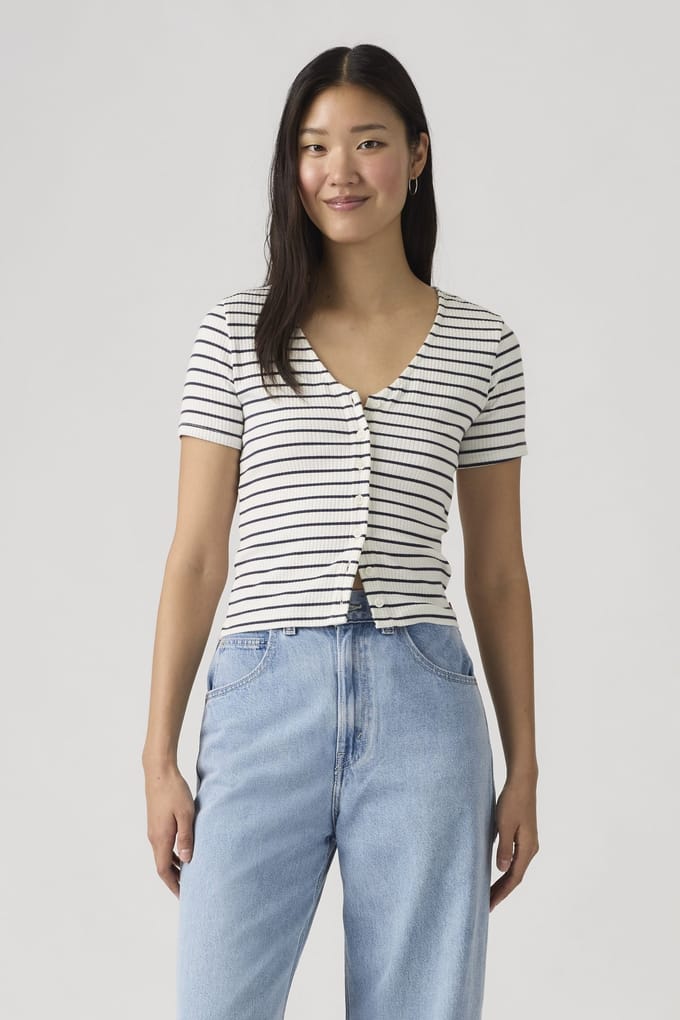Levi's Muse Ss Tee Penelope Stripe Peacoat Stri Taglia: M | Maglie Sportivi Outlet | Donna
