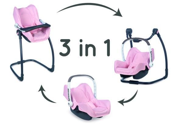 Smoby Maxi-Cosi 3-in-1 schommel & hoge stoel Poppen toebehoren
