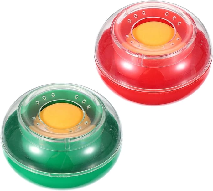 3 Inch Dia Finger Wet Sponge - 2 Piece Finger Damper - Bank Counting Paper Bills Document Hulp Red Green