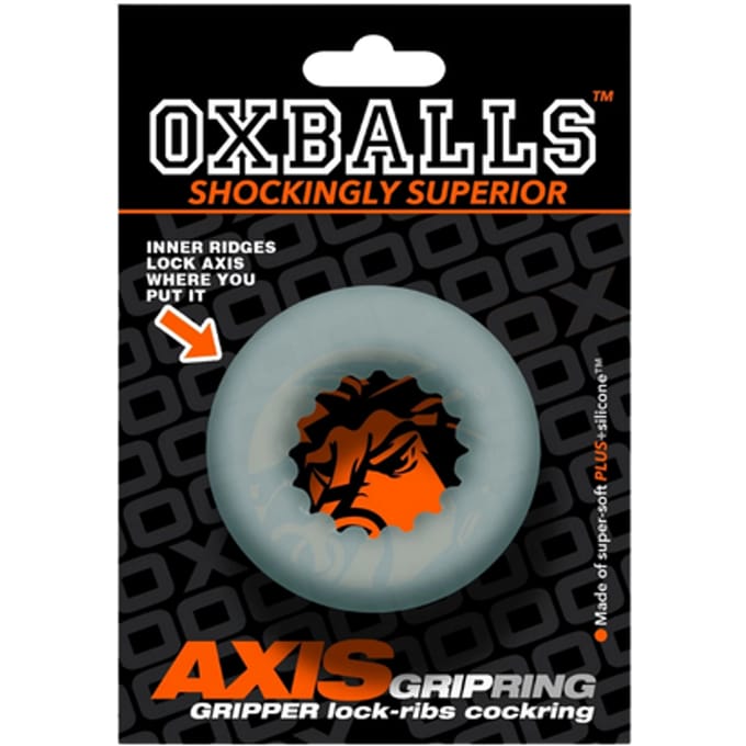Oxballs Axis Gripping Silicone Cock Ring – Clear Ice