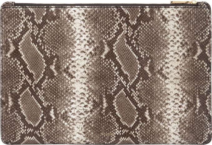 FOSSIL Utensil zak Pouch Python Grijs