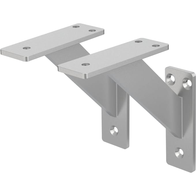 Wandhouder Plankhouder set van 2 120 x 120 mm zilver aluminium ML design