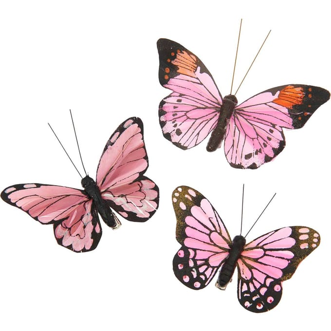 Rico Design "Vlinder met Clip" - Roze tinten