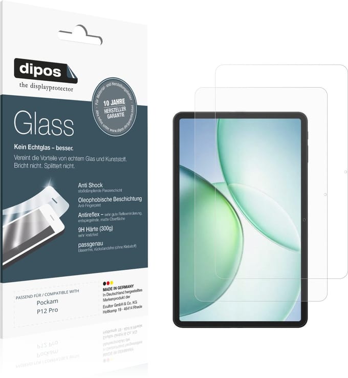 dipos – 2x Matte Pantserfolie geschikt voor Pockam P12 Pro | 9H Screenprotector