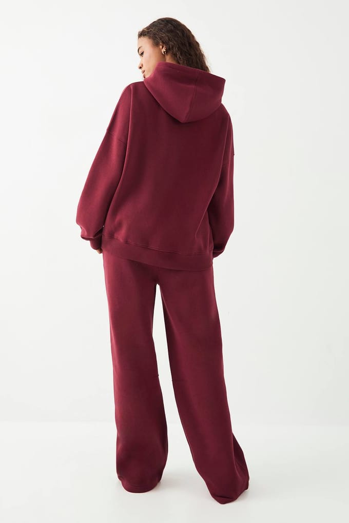 Dames DSGN Studio Straight Leg Jogger | Bordeaux Rood | Maat: XL