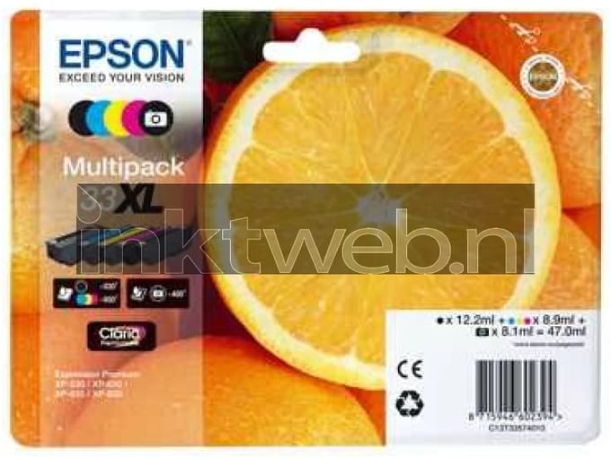 Epson Inktcartridge 33XL (C13T33574012) 5-kleuren Multipack Hoge capaciteit