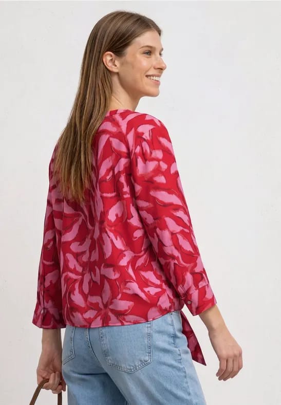 3/4-mouwen blouse met knoopdetail