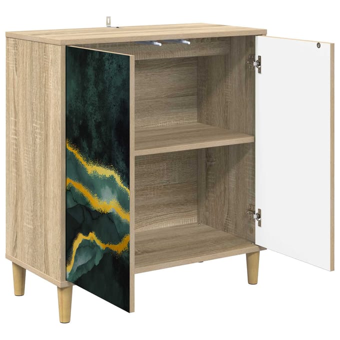 vidaXL - Dressoir - WIJHE - Sonoma - 69 - x - 33 - x - 75 - cm - Bewerkt - hout