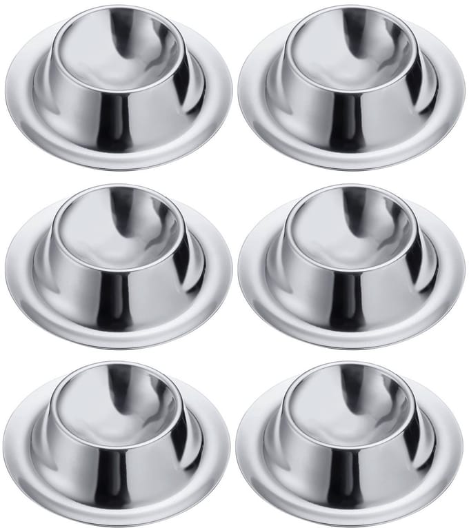 Westmark Set van 6 eierdopjes, rond, stapelbaar, ø 8,5 cm, roestvrij staal, zilver, 207222E3