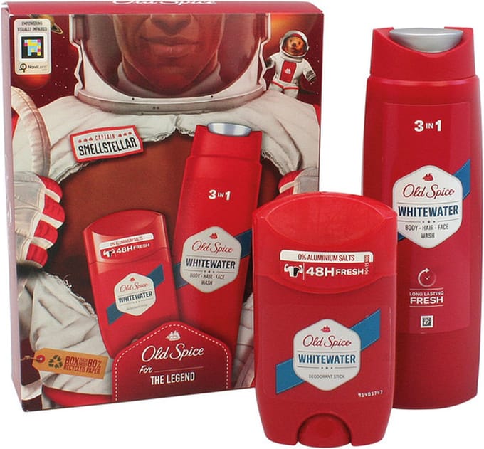 Old Spice Whitewater geschenkset, deo stick + Douchegel (3 in 1)