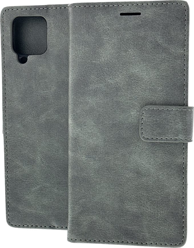 Portemonnee Book Case Hoesje Geschikt voor: Samsung Galaxy A12 grijs