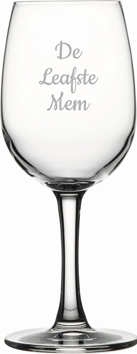 Gegraveerde witte wijnglas 26cl De Leafste Mem