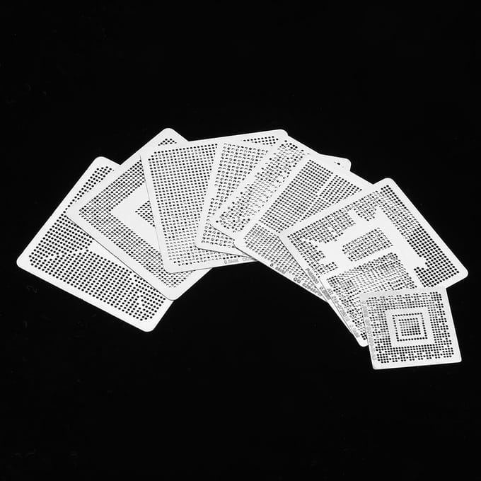33 stuks BGA Universele Reballing Rework Net Sjablonen Stalen Sjabloon Mesh Directe Verhitting Set white