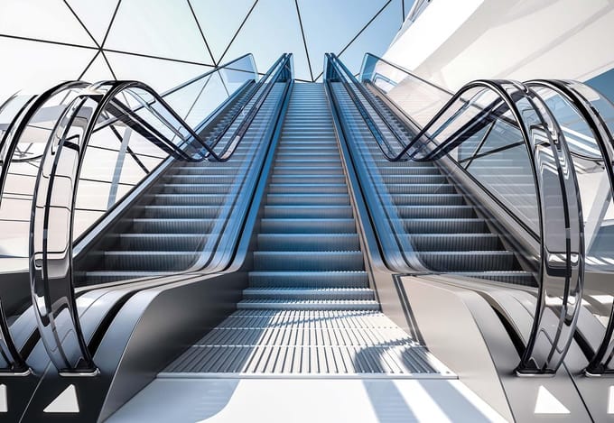Fotobehang Escalator | XL - 208cm x 146cm | 130g/m2 Vlies