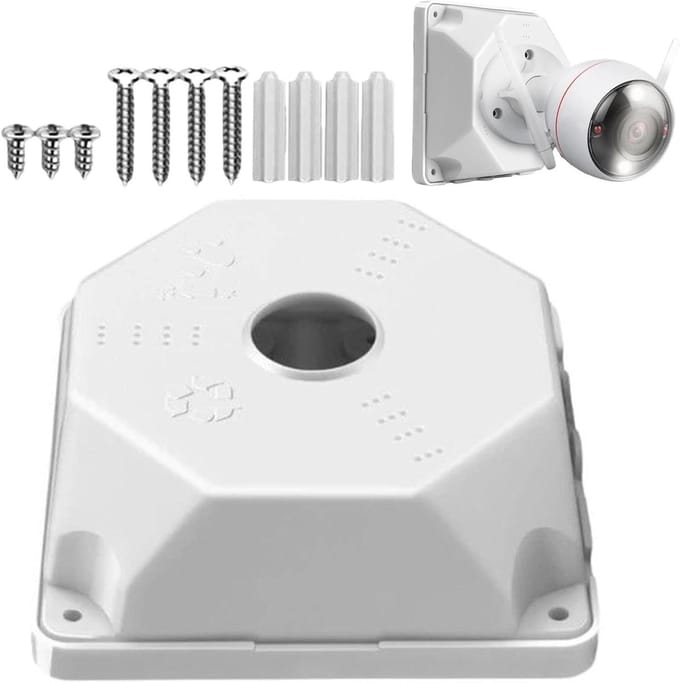 Camera Aansluitdoos - Beveiligingscamera Behuizing - Veilige Kabelinstallatie - Waterdicht Ontwerp - 9 cm - Wit