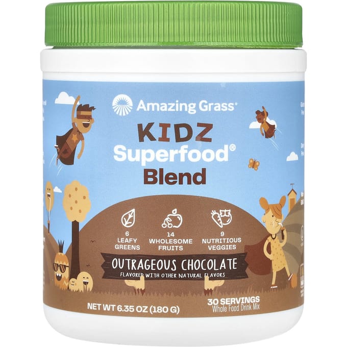 Amazing Grass, Superaliment pour enfants, saveur riche en chocolat, 6,35 oz (180g)