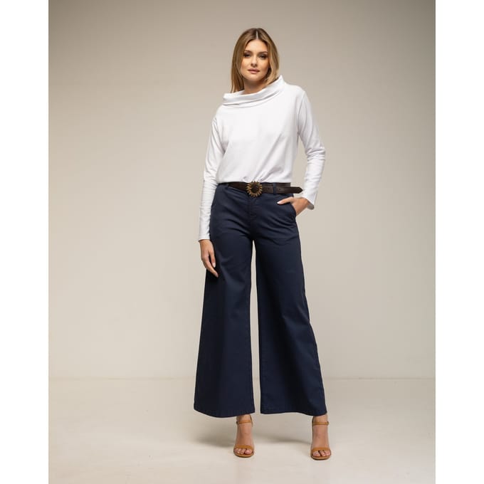 Wijde flare broek