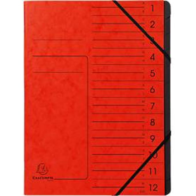 Exacompta 541205E, Project folder, A4, Karton, Rood, 355 g/m², Elastische band