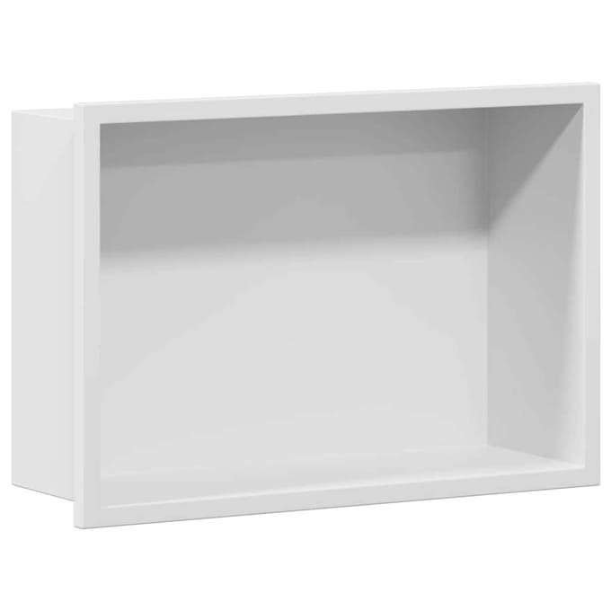 vidaXL - Douche - Niche - Wit - 30 - x - 20 - x - 9,5 - cm - Roestvrij - staal