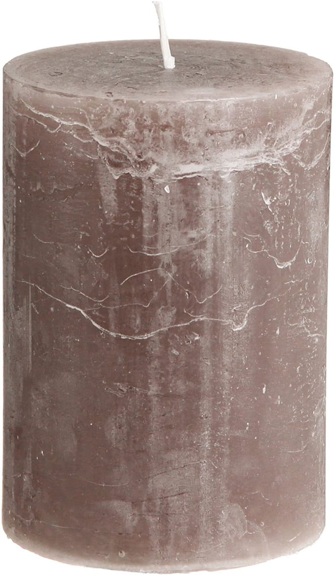 Effen bruine pilaarkaarsen, 85x120mm, set van 2, lang brandend, decora