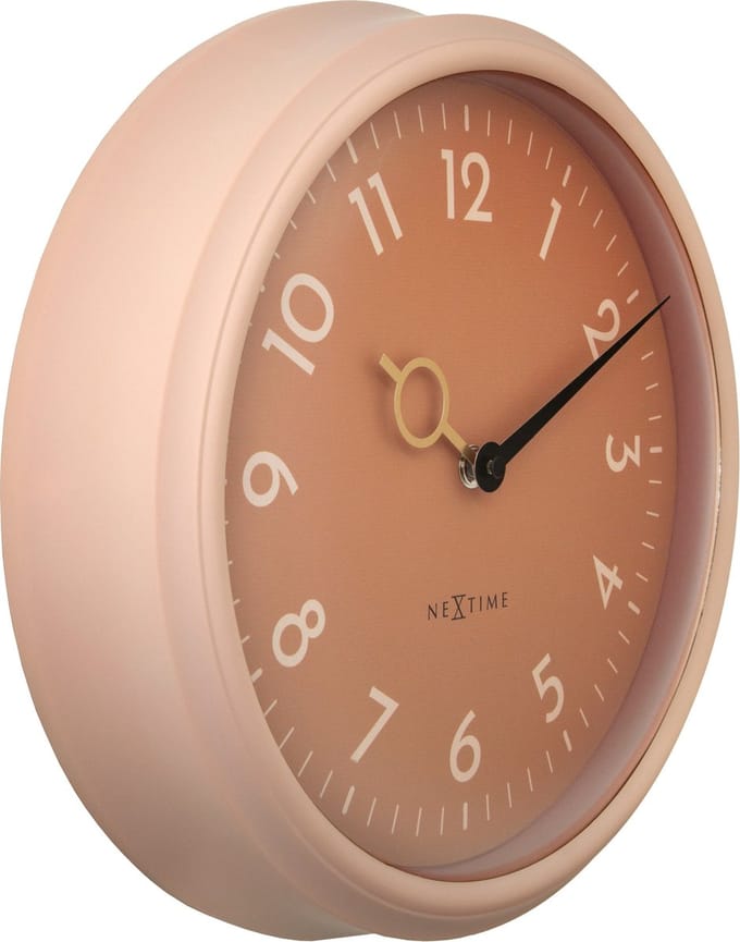 Wandklok 30,5cm - Stil - Perzik - ABS - NeXtime 'Golden Hour Wall'