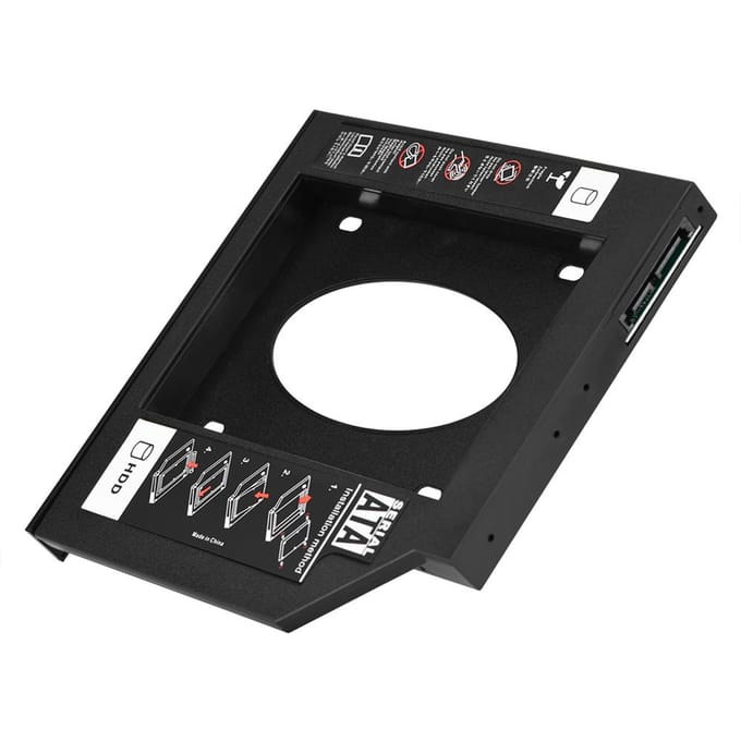 2,5  SATA HDD SSD Behuizing Harde Schijf Bay Caddy Optische DVD Adapter voor Laptop 12,7 mm black