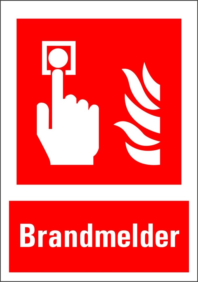 Brandmelder sticker met tekst 297 x 420 mm