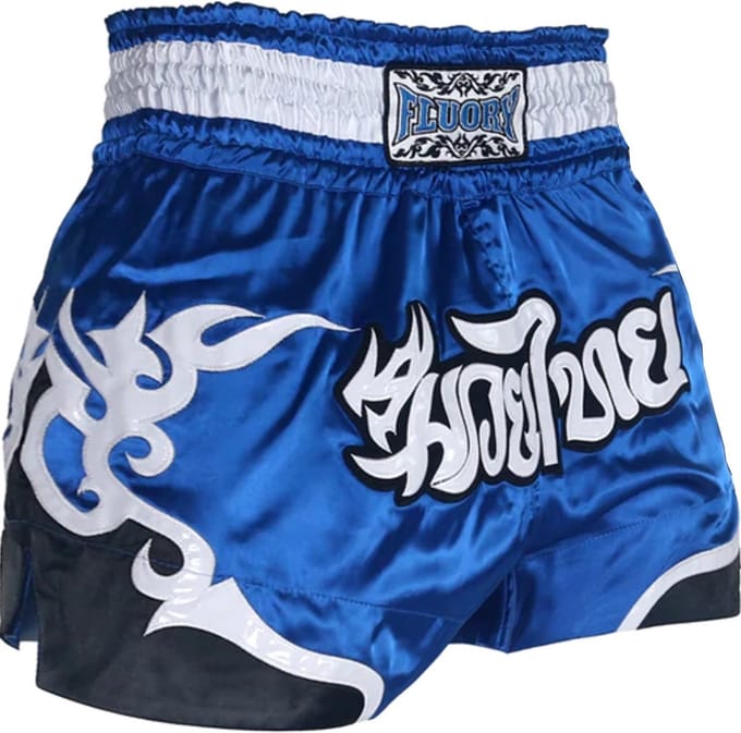 Fluory Muay Thai Short Kickboks Broek Tribal Blauw - S