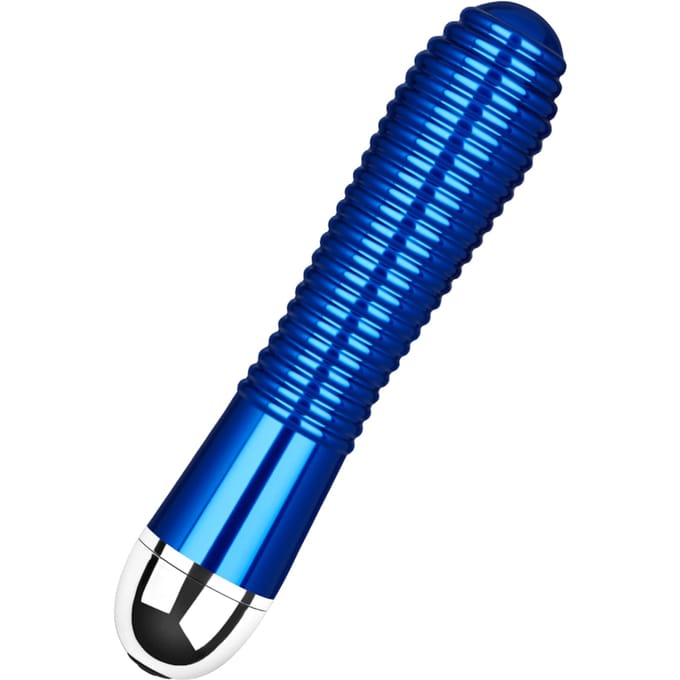 Geribbelde metalen vibrator, 16,5 cm