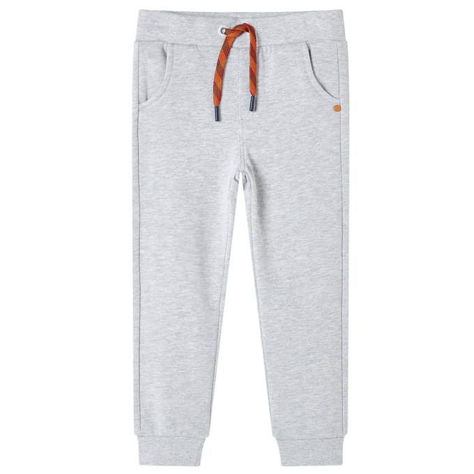 vidaXL Kinderjoggingbroek 104 gemêleerd grijs