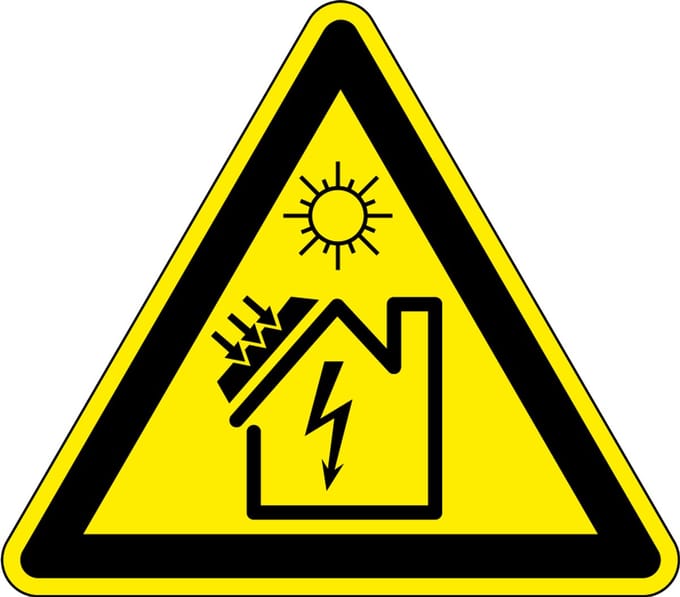 Waarschuwingssticker zonnepanelen 100 mm