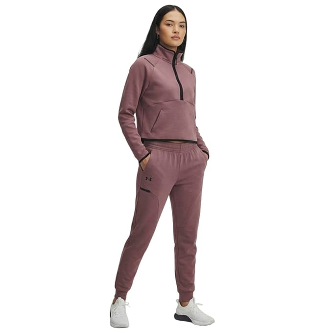 Under Armour Dames-fleece-sweatshirt met kwartritssluiting uit de Unstoppable-collectie (Maroon)