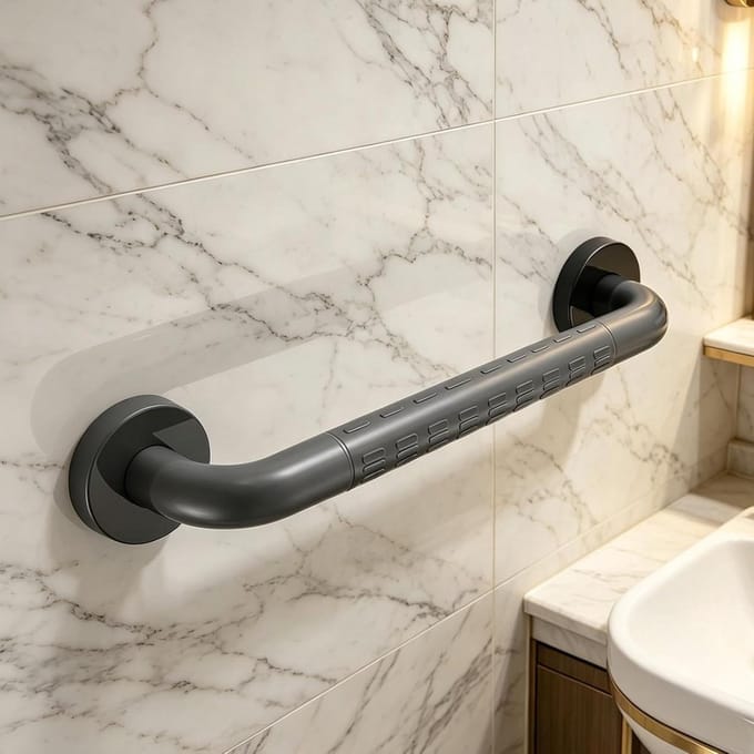 Douchebeugel - Veiligheidshandgreep - Veilig douchen - Roestvrij staal - 30 cm - Zilver