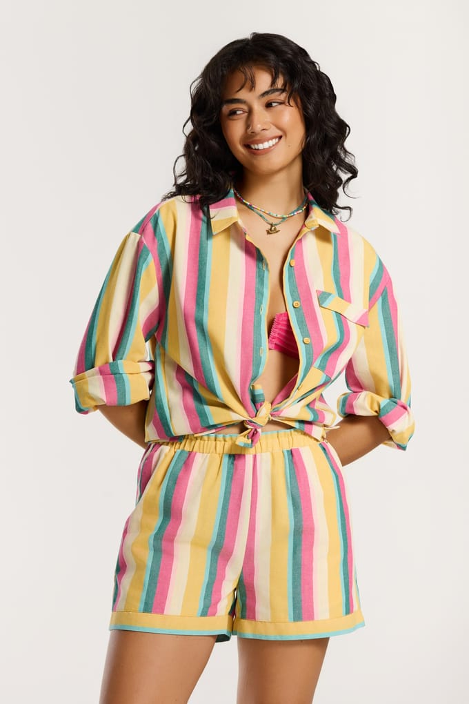 Shiwi Mala Stripe Shorts Multicolour Stripe Größe: L | Kurze Sporthosen Outlet | Damen