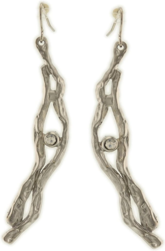 Behave - Dames oorbellen - Zilverkleur artistiek design - Statement 6 cm