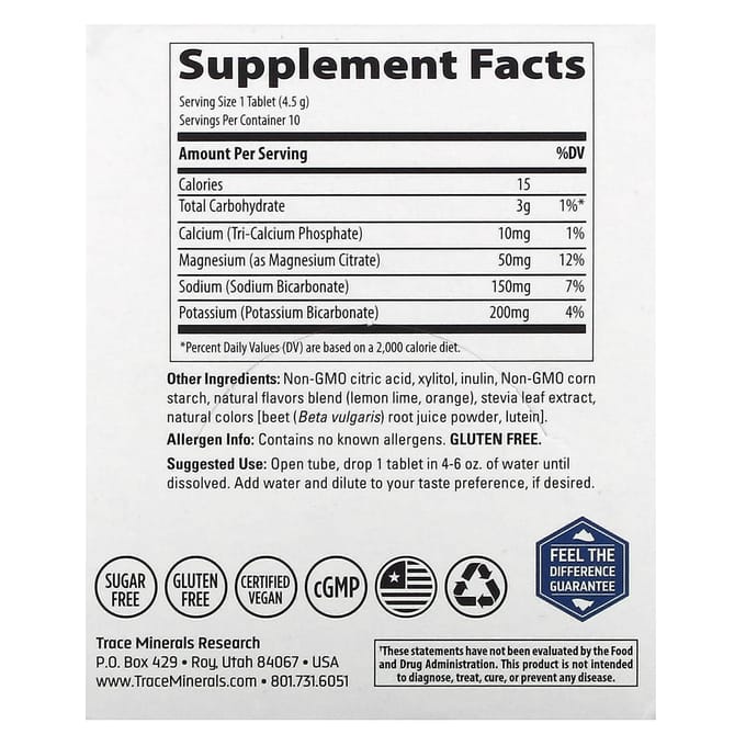 Tm Sport, Maximale Hydratatie, Uithoudingsvermogen Bruistabletten, Citrus Tabletten, 8 Buisjes, 10 Tabletten Per Buisje
