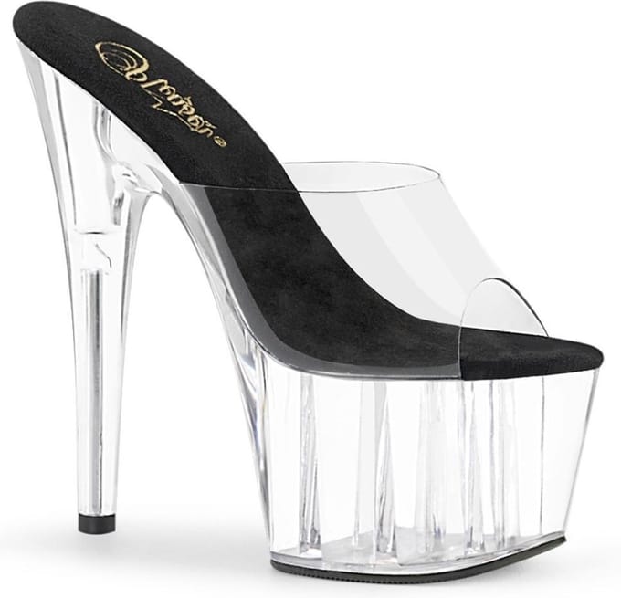 Pleaser - ADORE701 Muiltjes - Paaldans schoenen - 35 Shoes - Transparant