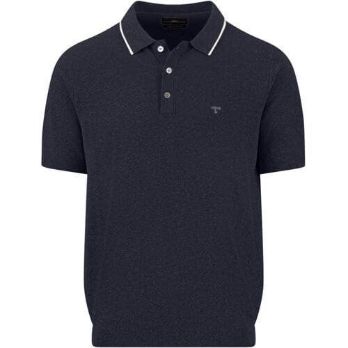 Fynch-Hatton Polo Subtle Faux-Uni Structure Cotton Linnen Navy / male