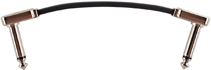 Ernie Ball Flat Ribbon Patch Cable - 7,5 cm - Right-Angle - Zwart - Pedalboard Kabel