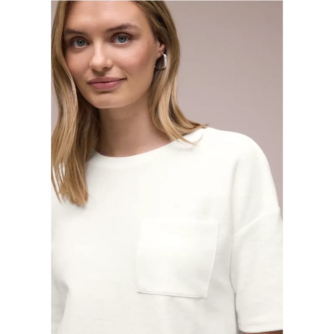 Shirt met korte mouwen en structuurmix