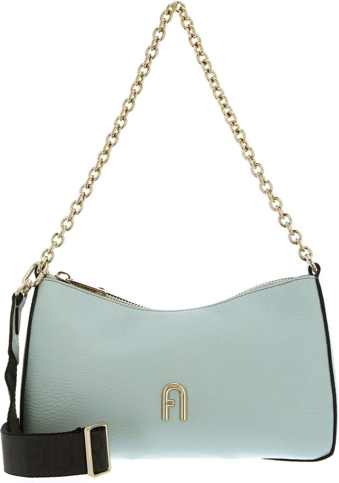 FURLA Leren Schoudertas Avondtas Primula Mini Crossbody Double Strap Laguna + Soil Mintgroen