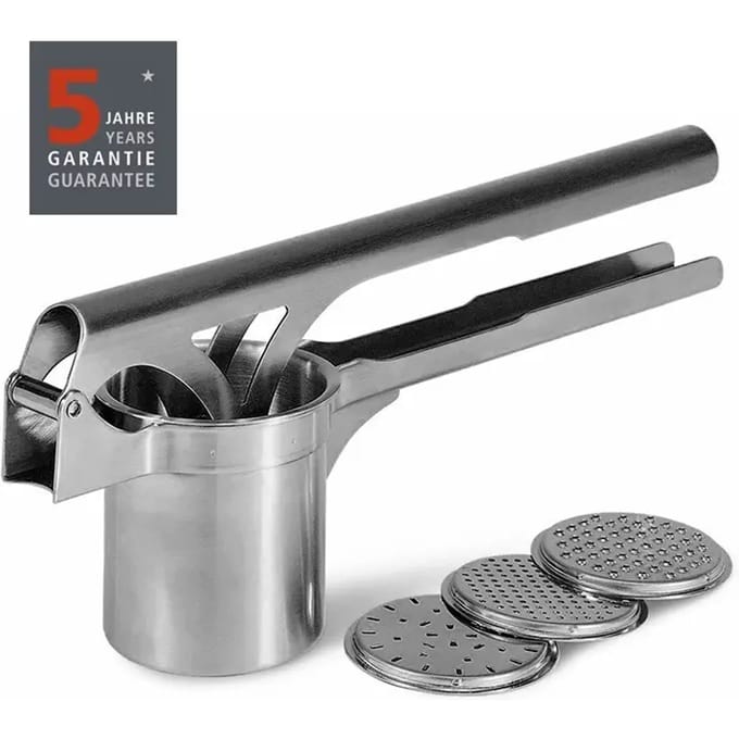 GEFU TRI STAR® Aardappel- en Spätzlepers – Inclusief 3 Verwisselbare Schijven – RVS