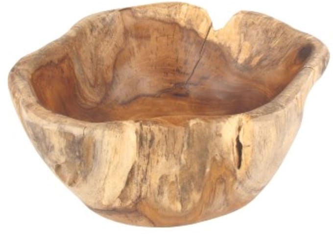 Teakhout schaal ca. 25x15 cm
