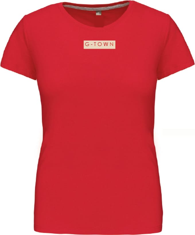 G-TOWN Signature Block – T-shirt – Dames – Maat L – Rood
