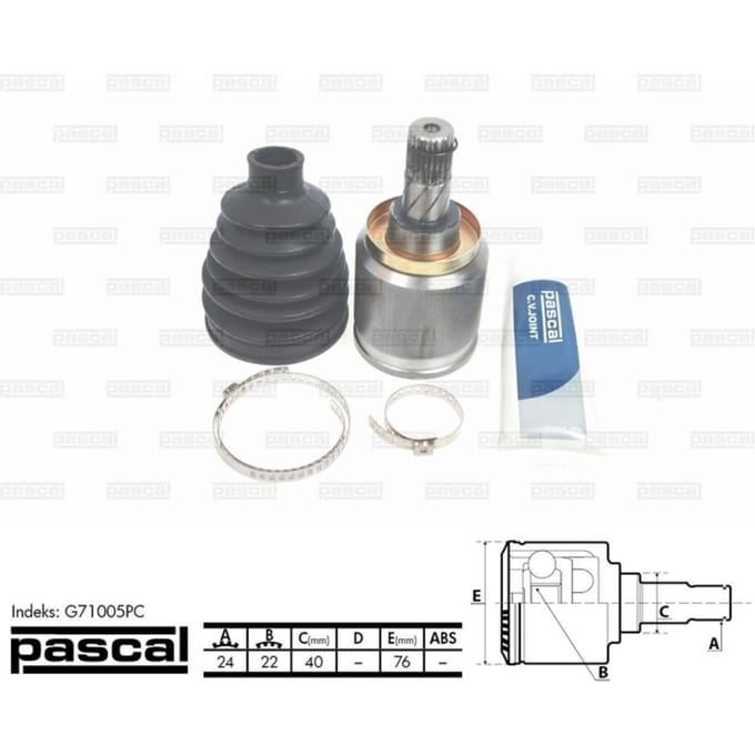 Homokineet reparatie set, aandrijfas PASCAL G71005PC