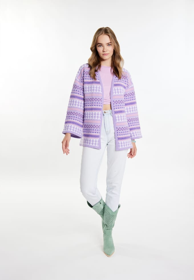 IZIA Vest Dames Lila veelkleurig