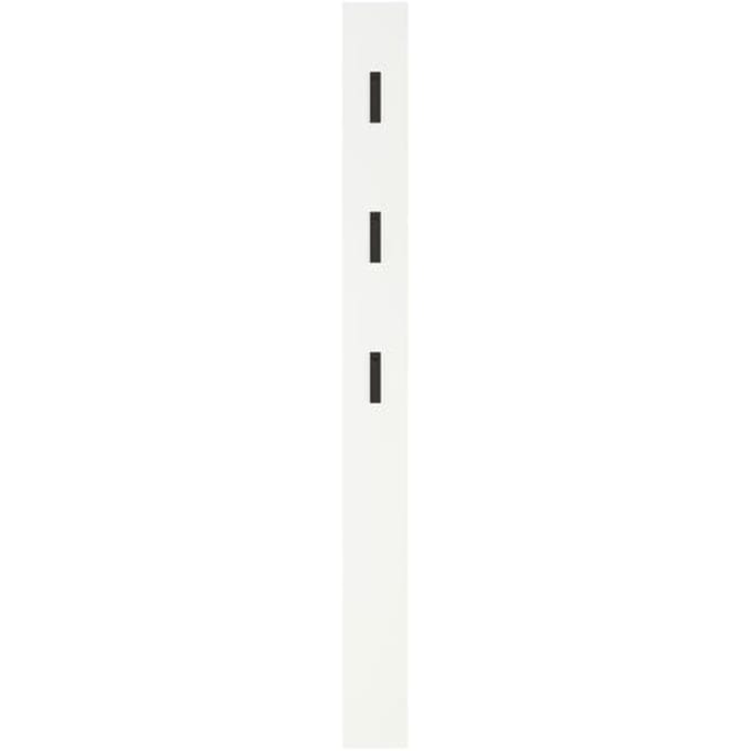 Garderobepaneel 3728 - MDF melaminehars gecoat - B 150 x D 30 x H 1700 mm -3 uitklapbare haken - wit