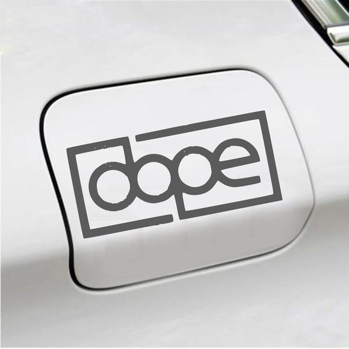 Bumpersticker - Dope - 6,8 X 14,8 - Antraciet