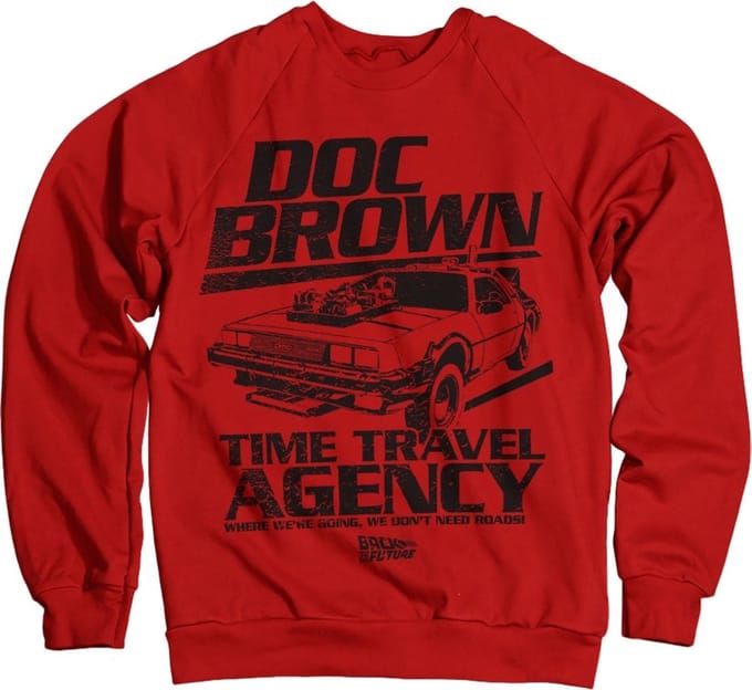 Back to the Future Doc Brown Time Travel Agency-sweatshirt, rood